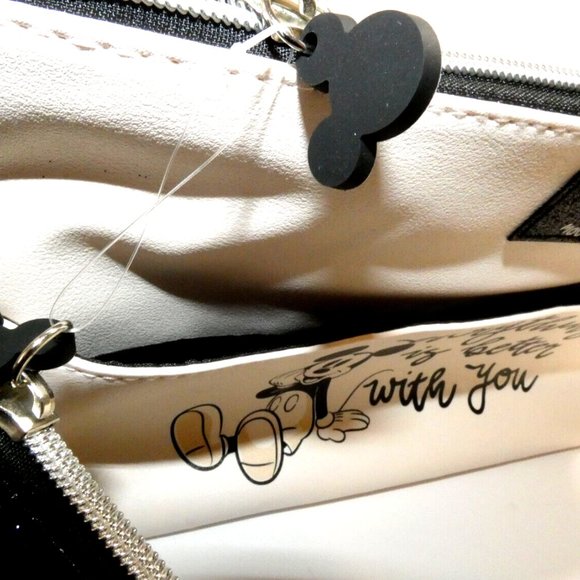 Disney Mickey Mouse Cosmetic Bag White w/ Removable Pouch Travel Case Makeup NWT - Picture 4 of 12